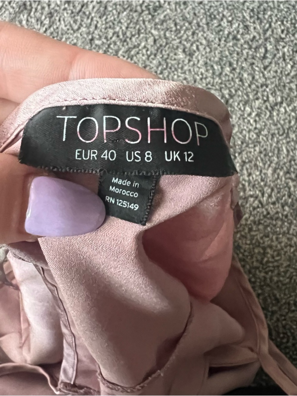 TOPSHOP Pink Satin Ruched Cami with Flounce Hem - Picture 4 of 5